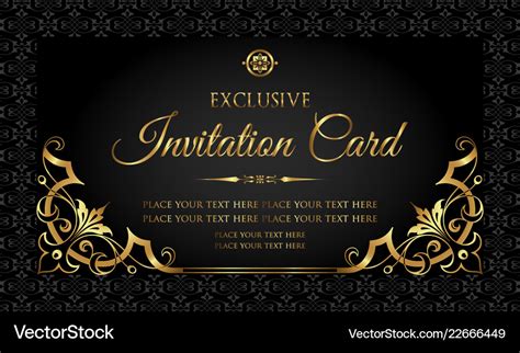 Black and Gold Luxury Event Invitation Templates