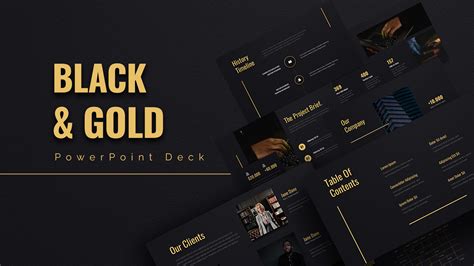 Black and Gold PowerPoint Template Ideas