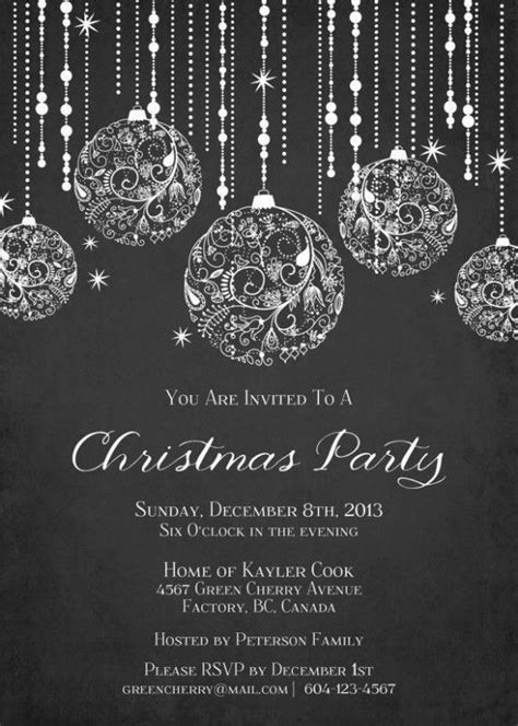 Black and Silver Holiday Invitation Templates