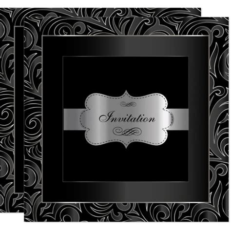 Black and Silver Invitation Templates