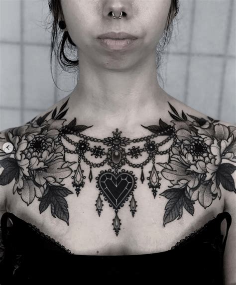 Black and White Chest Tattoos