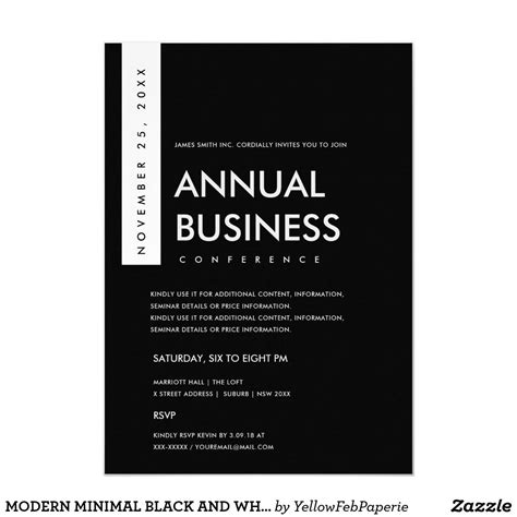 Black and White Conference Invitation Templates