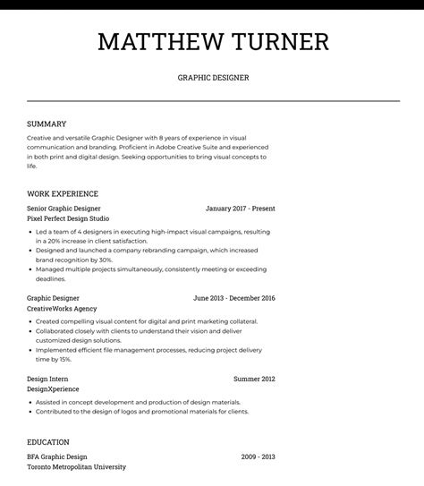 5 Free Black and White Resume Templates