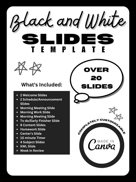 Black and White Slides Template Design