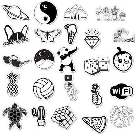 Black and White Sticker Ideas