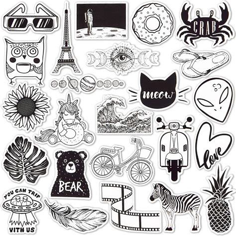 Black and White Stickers