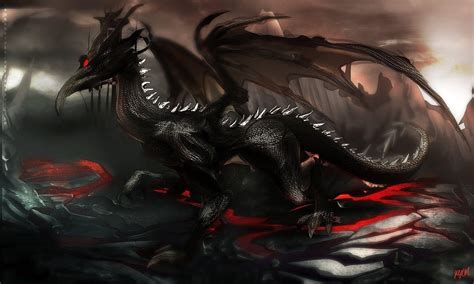 A modern interpretation of a black dragon, with bold, abstract lines and vibrant colors