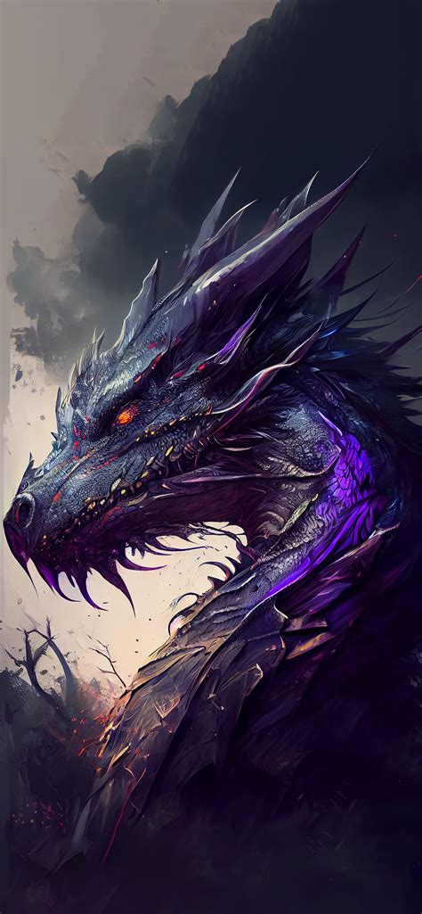 A beautiful painting of a black dragon, with rich, vibrant colors