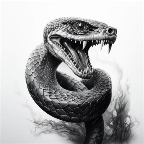 Description of Black and Grey Snake Tattoos