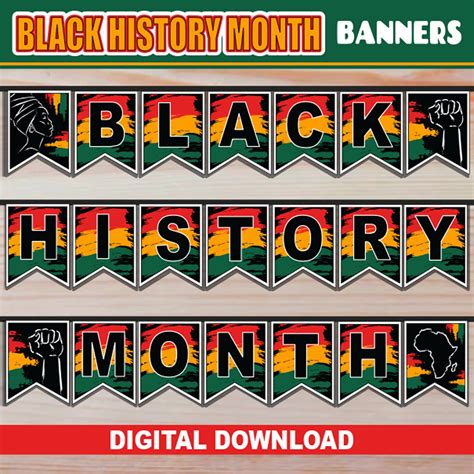 Black History Month banner printables