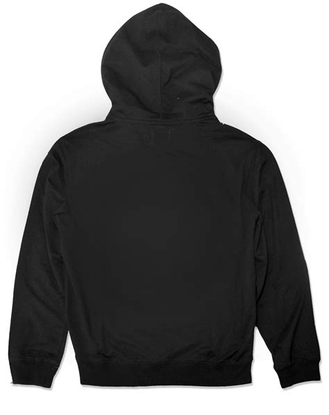 Black hoodie design with minimalist typography