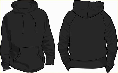 Black Hoodie Template PNG Design 1