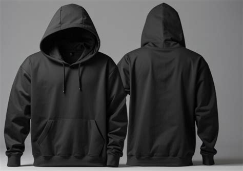 Black Hoodie Template PNG Design 10