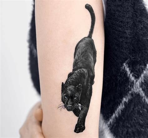 Different design variations of black leopard tattoos