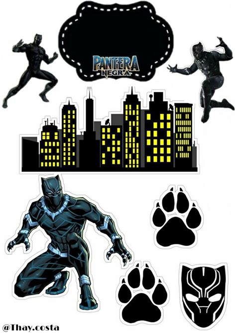 Black Panther Cake Topper Printable Template