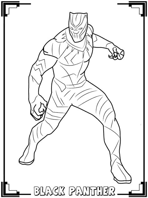 Black Panther coloring page for children