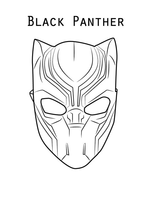 Black Panther Mask Coloring Pages