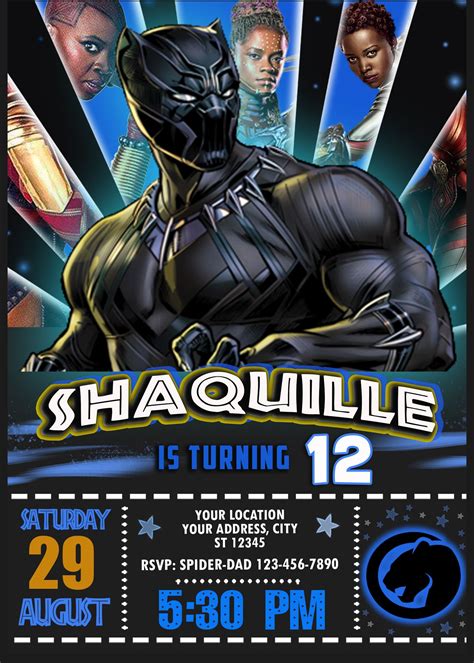 Black Panther Invitation Design 2