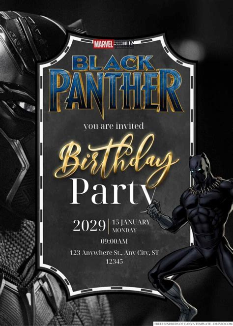 Black Panther Invitation Design 3