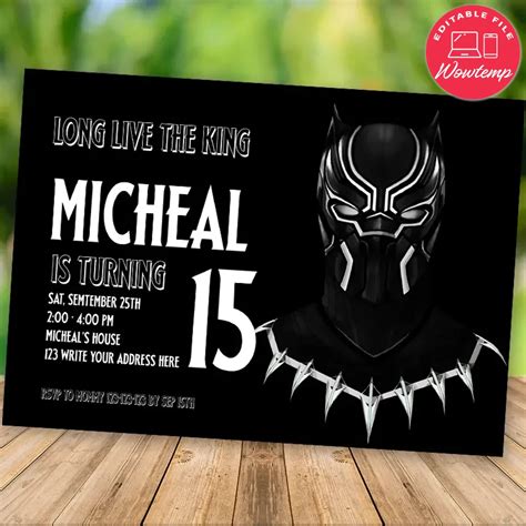 Black Panther Invitation Design 4