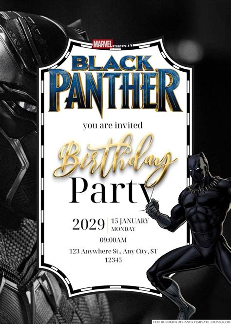 Black Panther Invitation Design 6