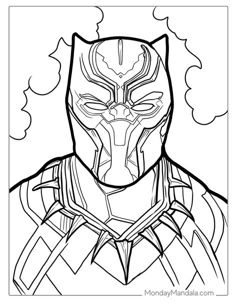 Black Panther printable coloring page