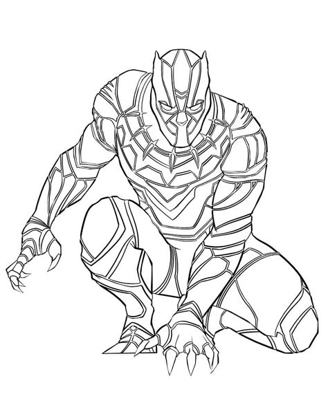 Black Panther printable coloring page