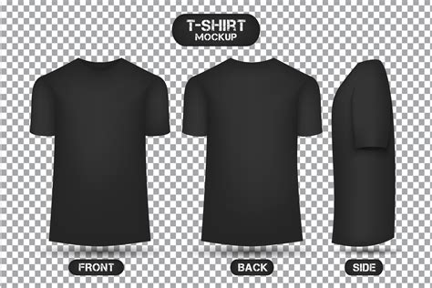 Black T-Shirt Template Design 5