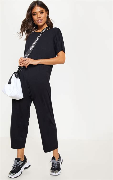 Long sleeve black t-shirt with culottes