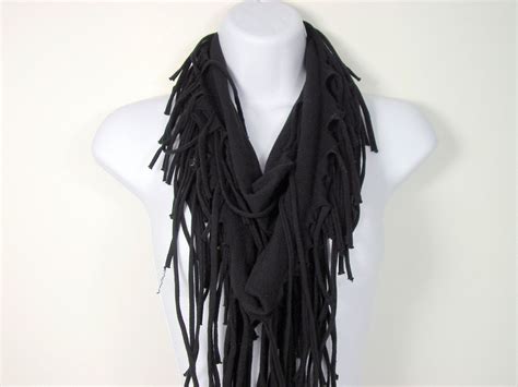 Long sleeve black t-shirt with scarf