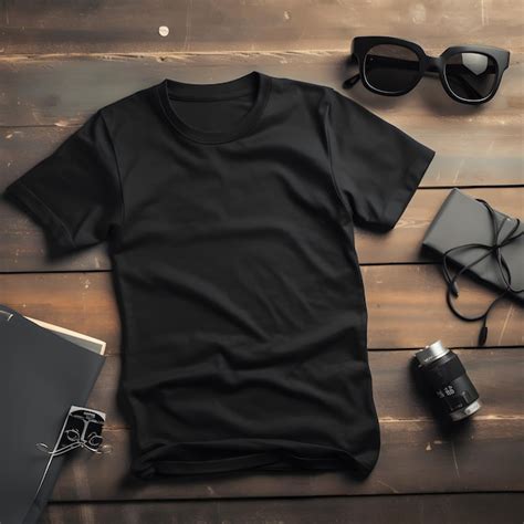 Long sleeve black t-shirt with sunglasses