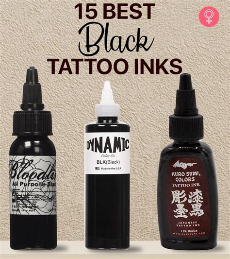 Black tattoo ink bottles