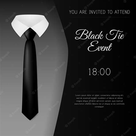 Black Tie Event Invitation Template Design