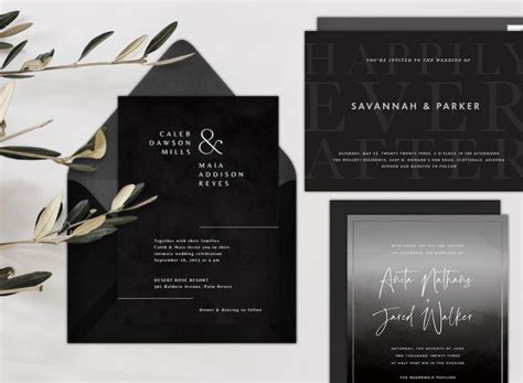 Black Wedding Invitation Wording and Etiquette