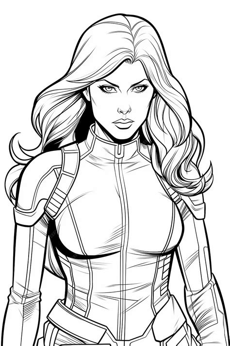 Black Widow Coloring Page 4