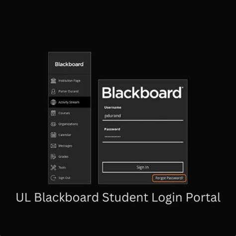 Blackboard login page