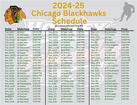 Chicago Blackhawks Schedule Image 10