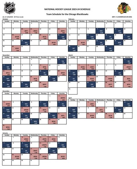 Chicago Blackhawks Schedule Image 5