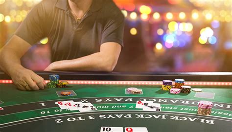 Player making a bet at the Blackjack table