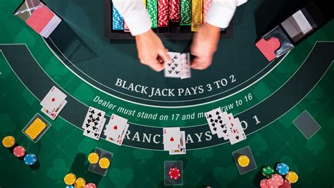 Blackjack table with players