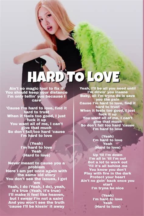 Blackpink Hard to Love Song Lyrics