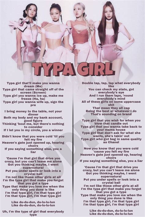 Blackpink Typa Girl Song Lyrics