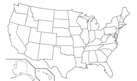 Blank 50 States Map Printable for Education and Fun