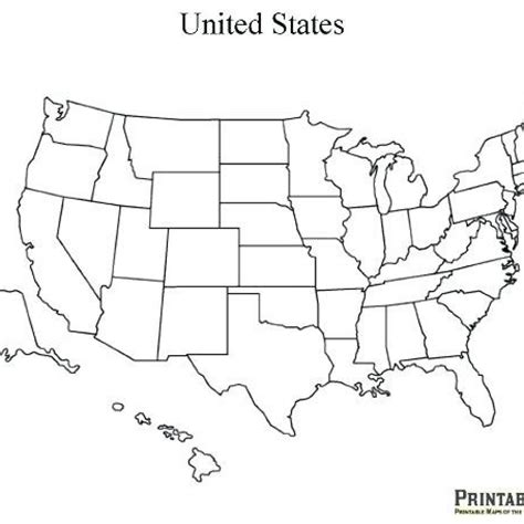 Blank 50 States Map Printable Worksheet