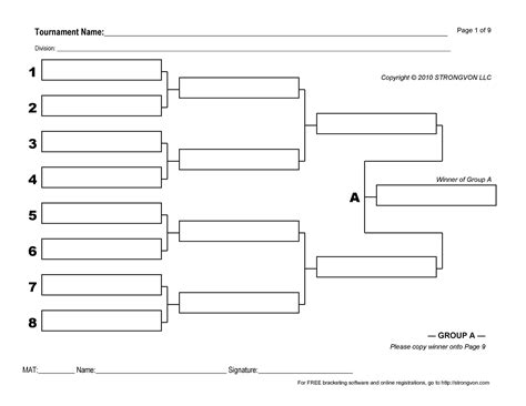 A blank NCAA tournament bracket template