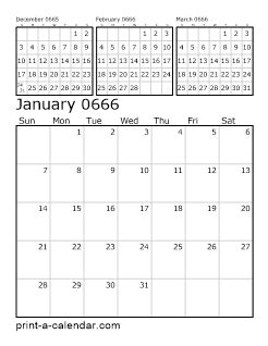 Blank Calendar Template