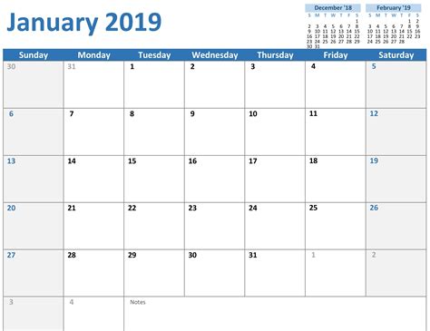 A blank calendar template for Microsoft Word