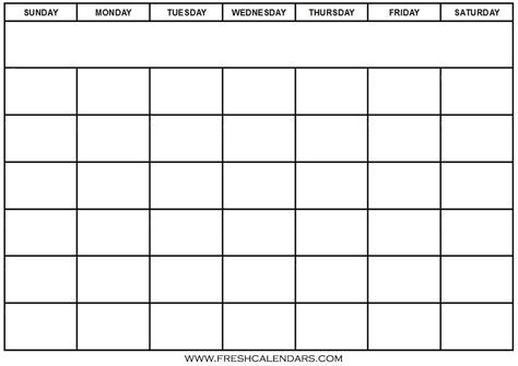 Blank calendar template in Word