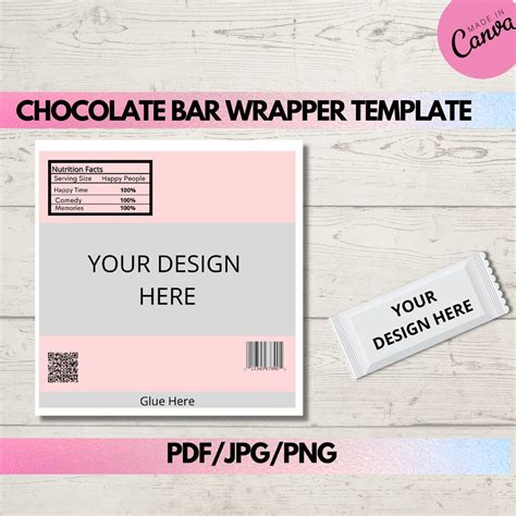 Blank candy bar wrapper template