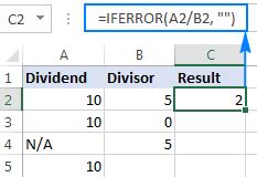 Blank Cell IFERROR Function